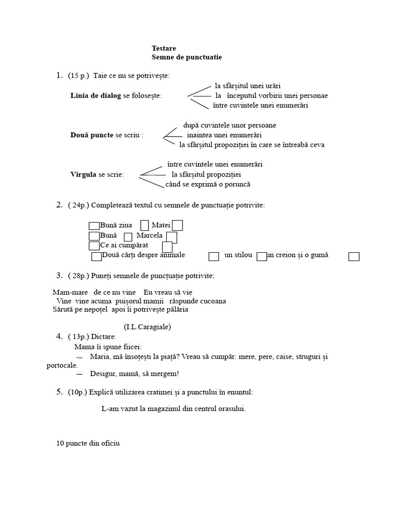 Testare Clasa A Vi | PDF