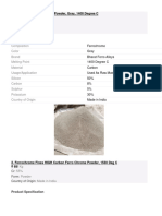 Material Procurement Details - Ferro Chrome Powder 0 Rice Husk Ash