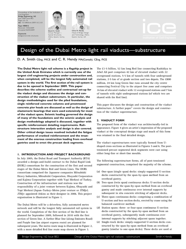 Dubai Metro Viaduct Substructure Design | PDF | Transport | Civil ...