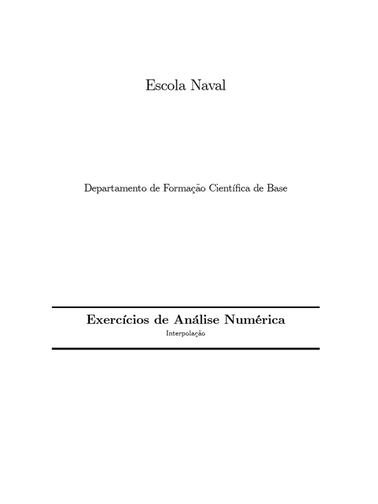 Exercicios parte2 analise numerica pdf interpola o an lise num rica