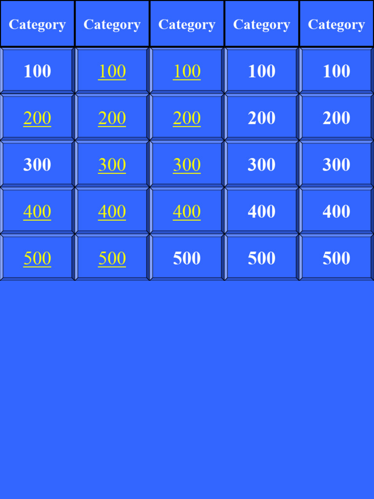 Jeopardy Template PDF