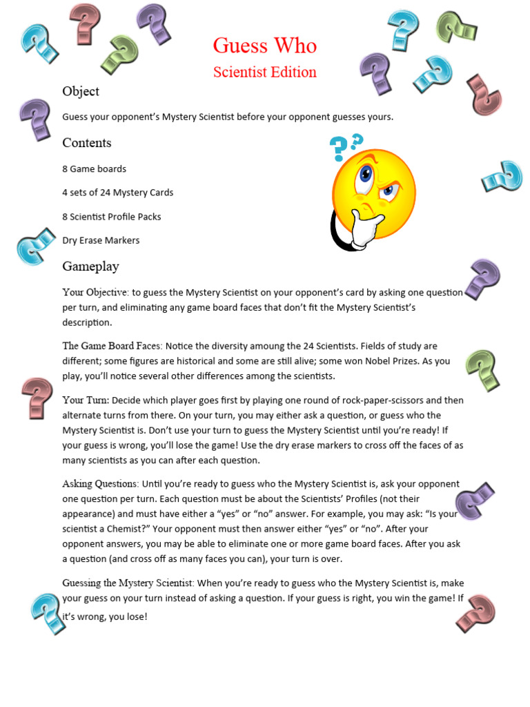 1 Guess Who Rules | PDF | Question | Entertainment