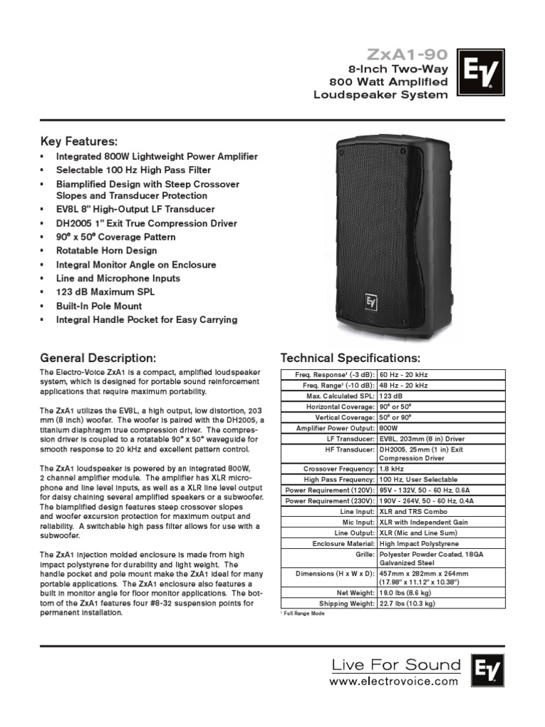 ZxA1-90 EDS | PDF | Loudspeaker | Microphone