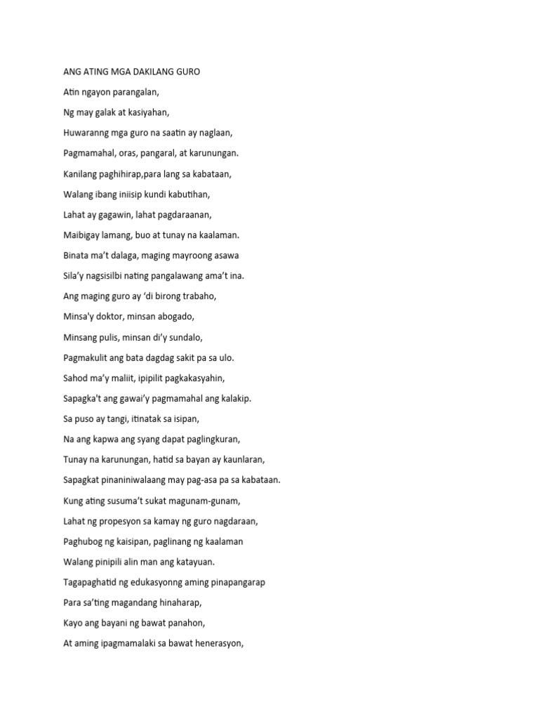 Ang Ating Dakilang Guro Pdf