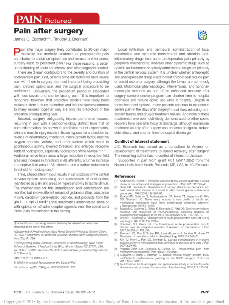 Pain After Surgery.4 PDF Surgery Pain