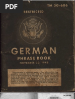 TM 30-606 German Phrase Book 1943 Color