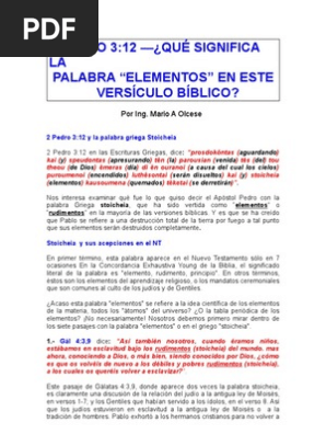 2 Pedro 3 10 13 Y El Significiado Del Vocablo Elementos Pablo El Apostol San Pedro