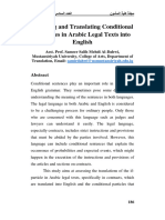 Assessing and Translating Conditional Sentences in Arabic Legal Texts Into English