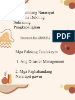 Paghahandang Nararapat Gawin Na Dulot NG Suliraning Pangkapaligiran