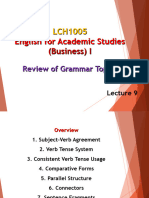 Lecutre 9 - Review of Grammar Topics - Student Version