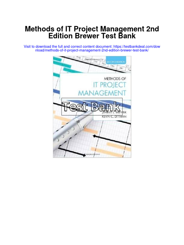 Methods Of It Project Management 2nd Edition Brewer Test Bank Pdf