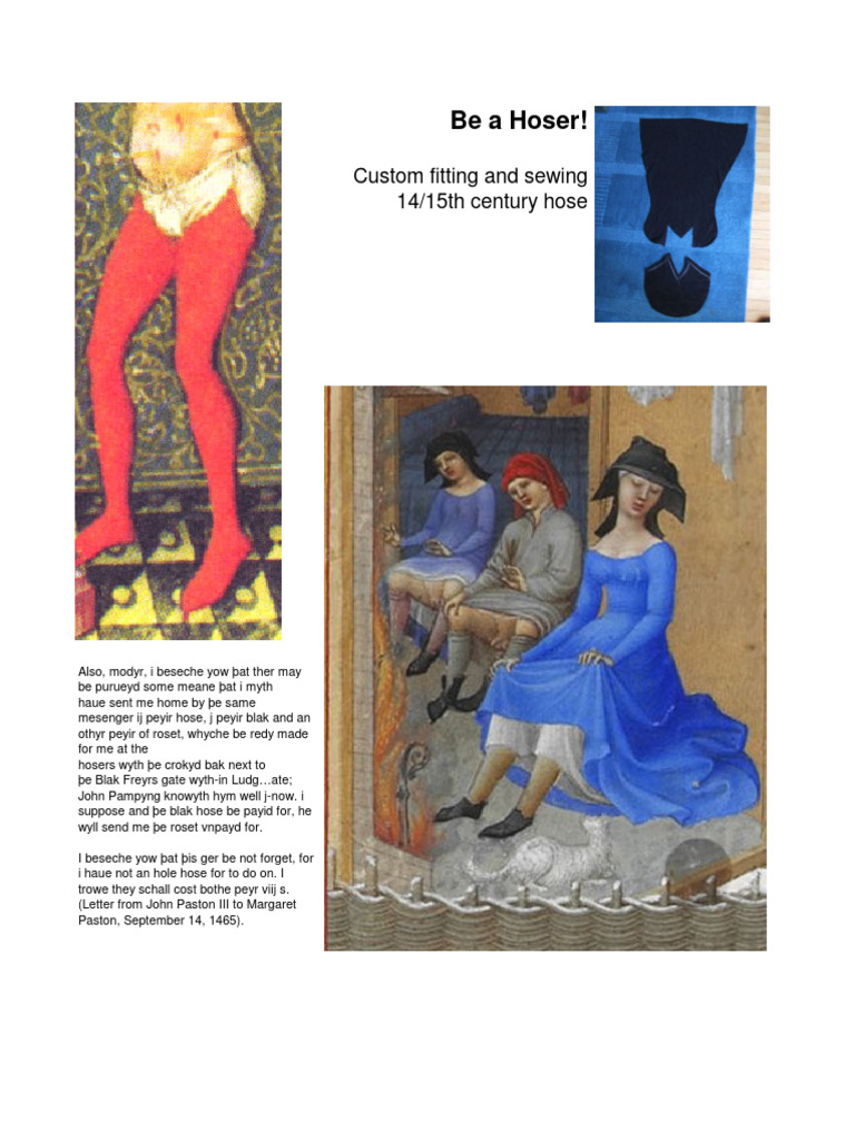 Custom 14th-15th Century Hose Guide | PDF | Seam (Sewing) | Sewing