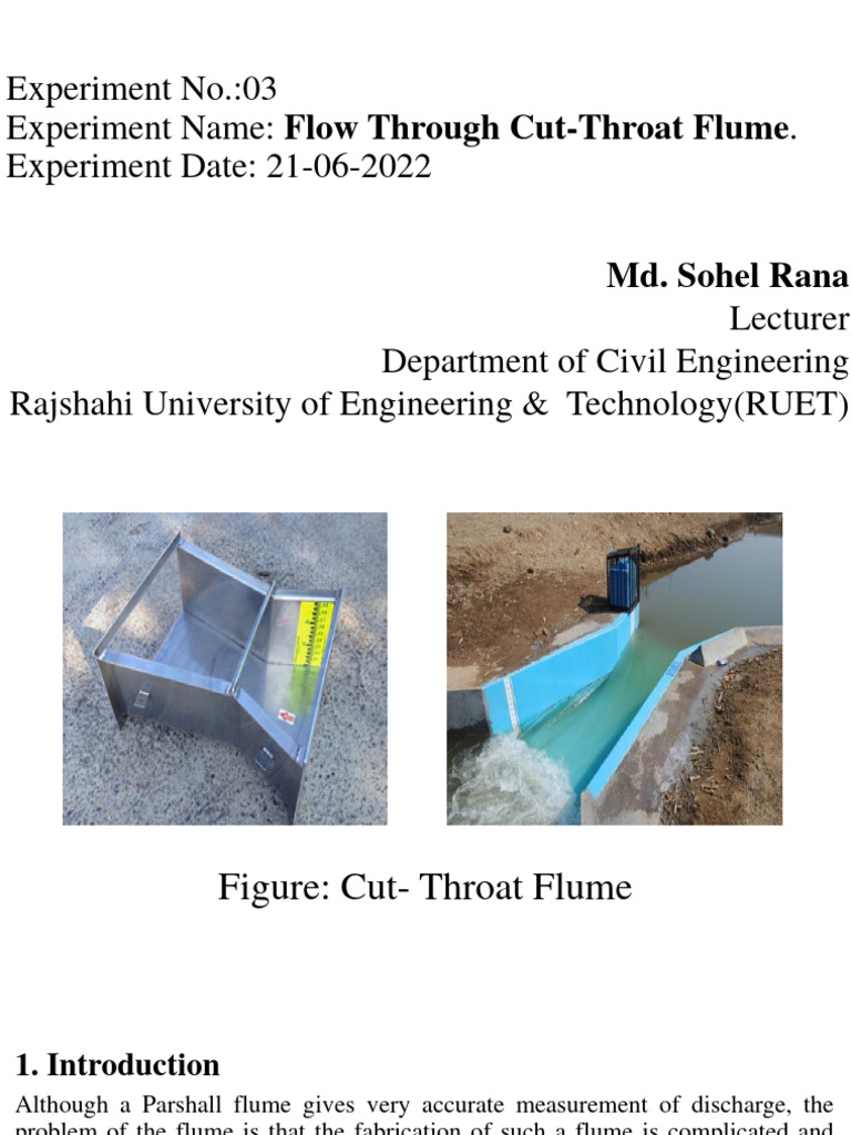 3)Cut throat flume PDF Physical Sciences