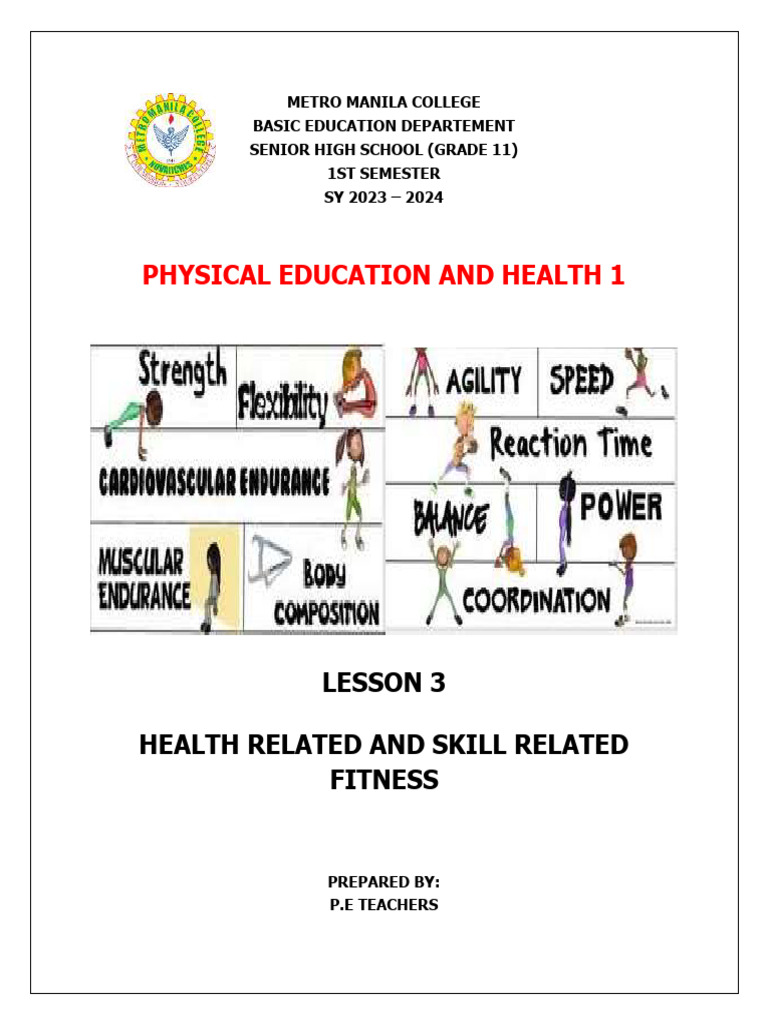 Grade 11 Lesson 3 Health Related and Skill Related Fitness | PDF ...
