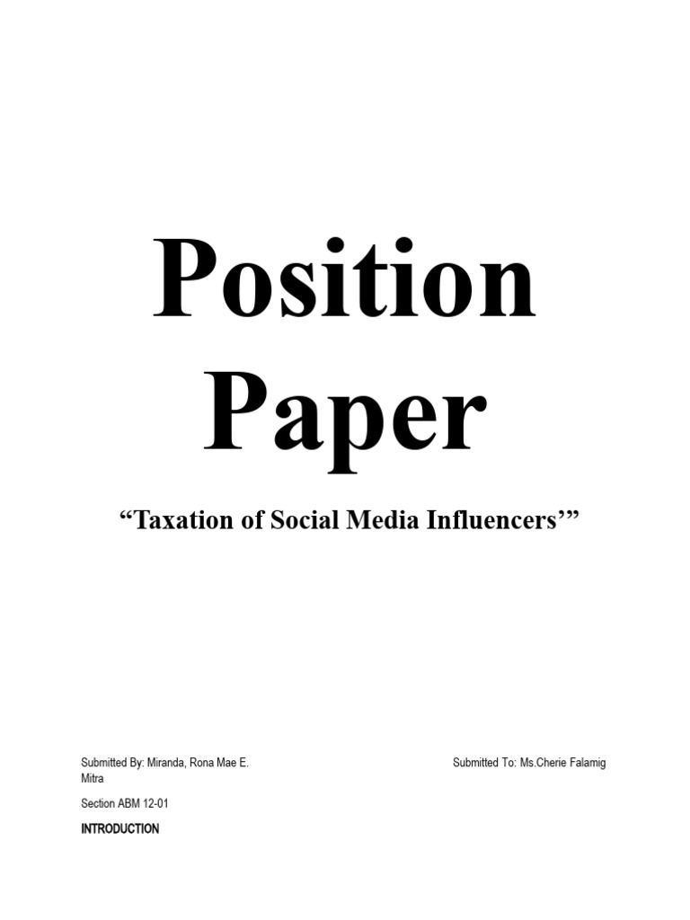 Position Paper | PDF