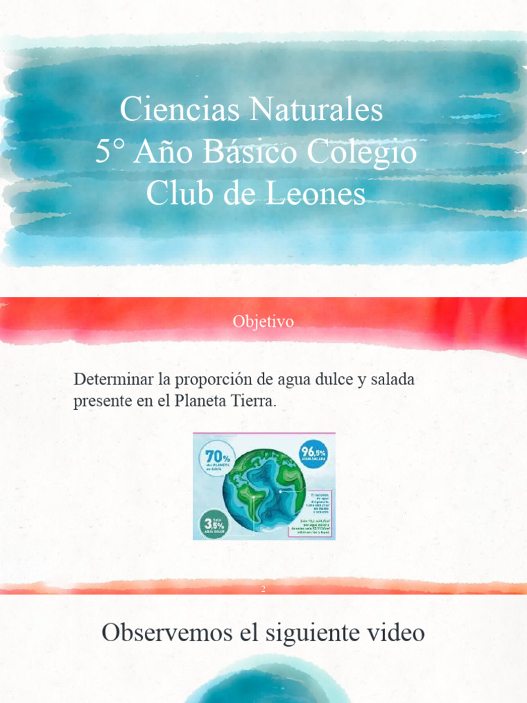 Agua Dulce y Salada en el Planeta | PDF | Agua dulce | Agua