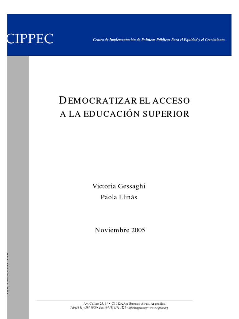 Democratizar El Acceso A La Educacion Superior | PDF | Educación más ...