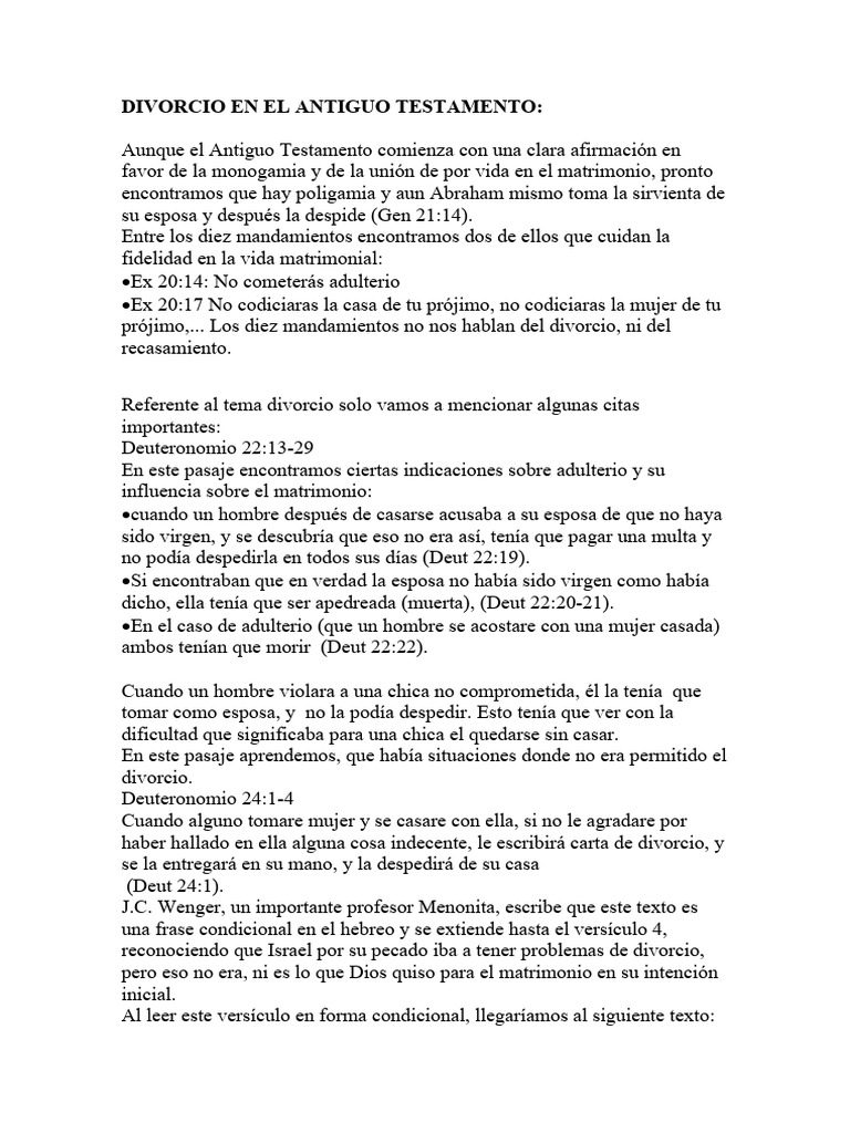 Divorcio en el Antiguo Testamento: Perspectivas | PDF | Divorcio | Adulterio, image size:768x1024