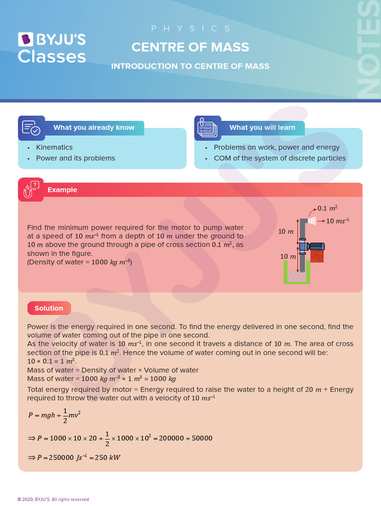 1.introduction To COM PDF Force Center Of Mass