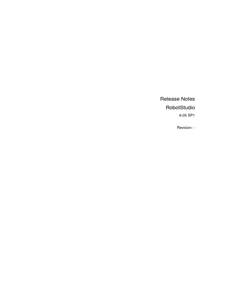 Release Notes RobotStudio 6.05.SP1 | PDF | Microsoft Windows | 64 Bit ...