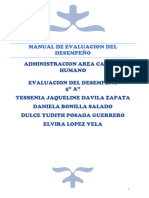 Manual de Evaluacion Del Desempeño. PROYECTO.