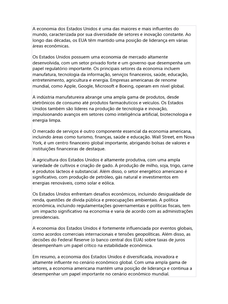 A saúde da economia dos Estados Unidos – Análise Econômica