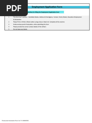 Employment Application Form
