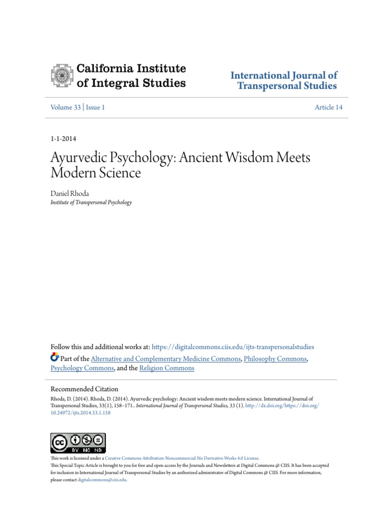 Ayurvedic Psychology PDF Ayurveda Alternative Medicine