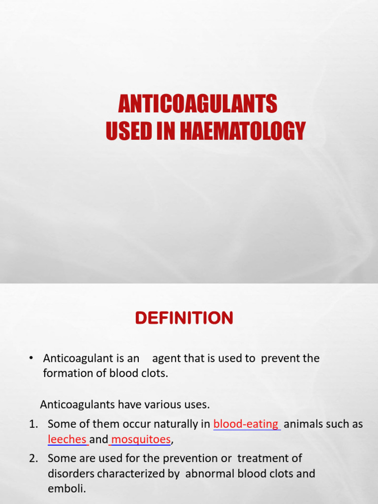 Anticoagulants in Hematology05 April 2020 PDF | PDF | Coagulation ...