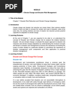Module For Climate Change Chapter 7 Disaster Risk Reduction and Climate Change Adaptation