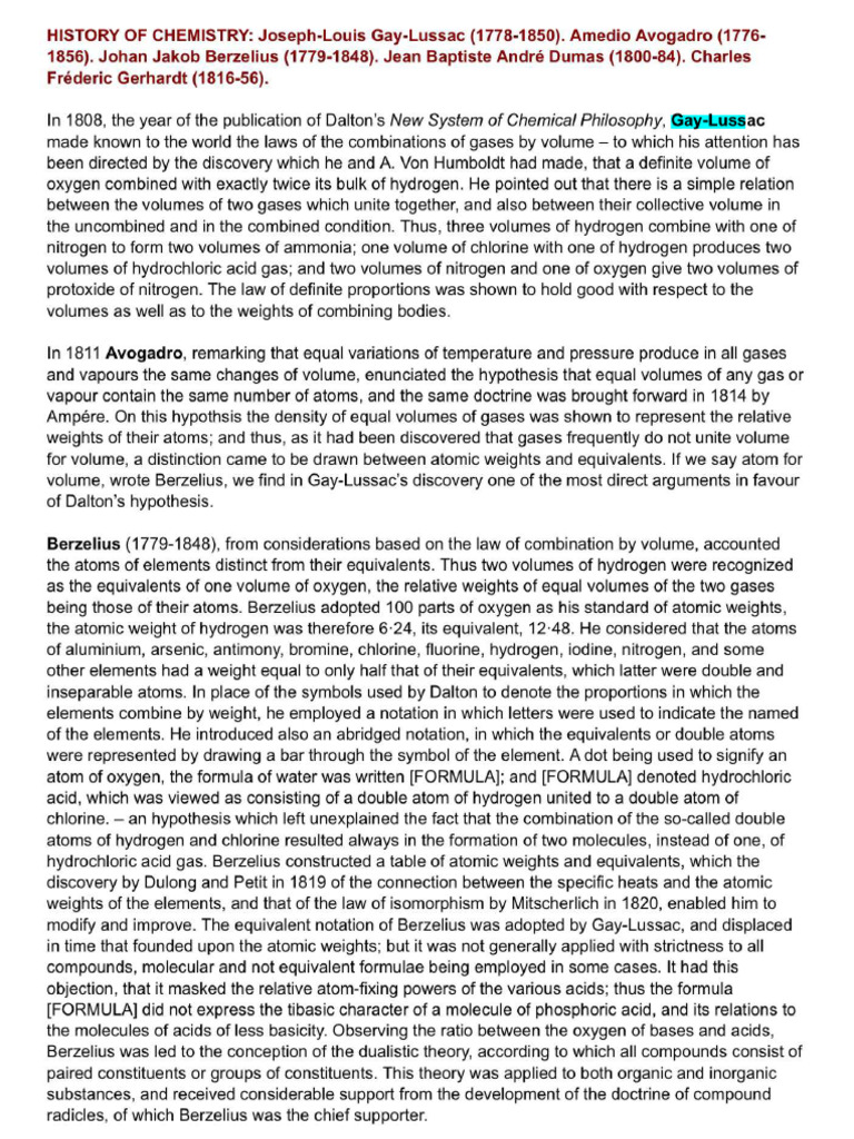History of Chemistry PDF Gases Chemical Compounds