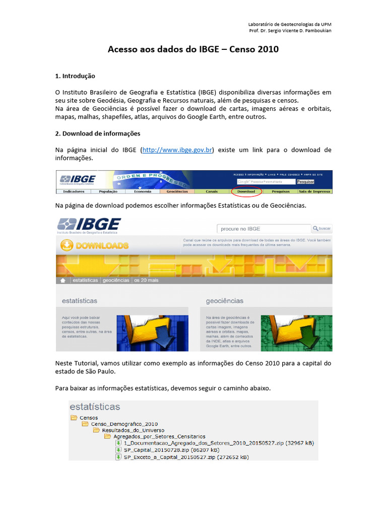Acesso aos Dados do Censo 2010 IBGE | PDF | Domicílio (jurídico) | Censo