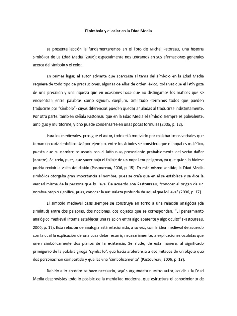 El Símbolo y El Color en La Edad Media | PDF | Color | Edades medias