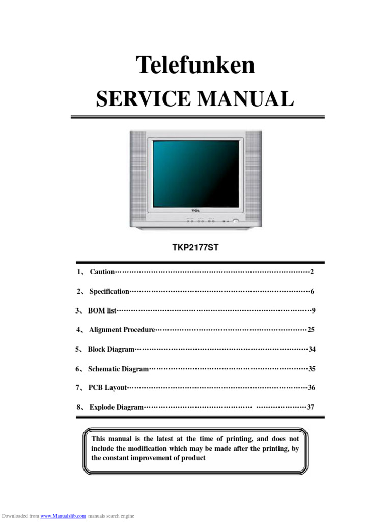 Telefunken Tkp2177st PDF Electrical Engineering Electricity