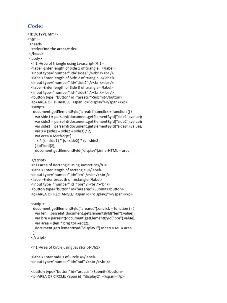 JS Print PDF Java Script Area
