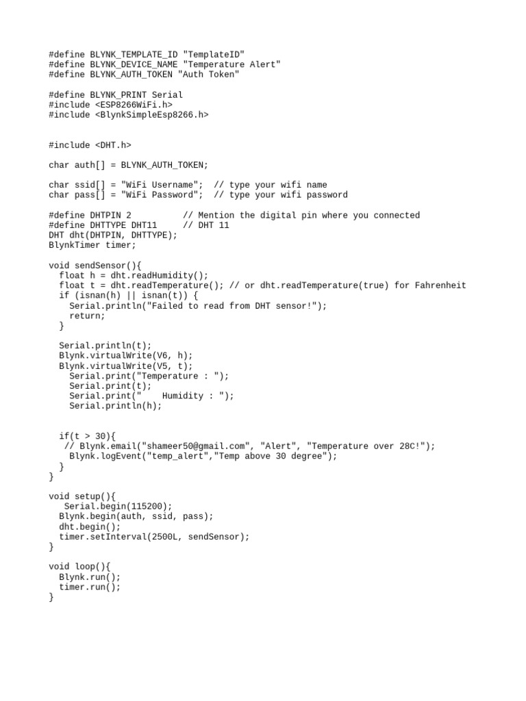 IoT Temp Alert for DIY Enthusiasts | PDF