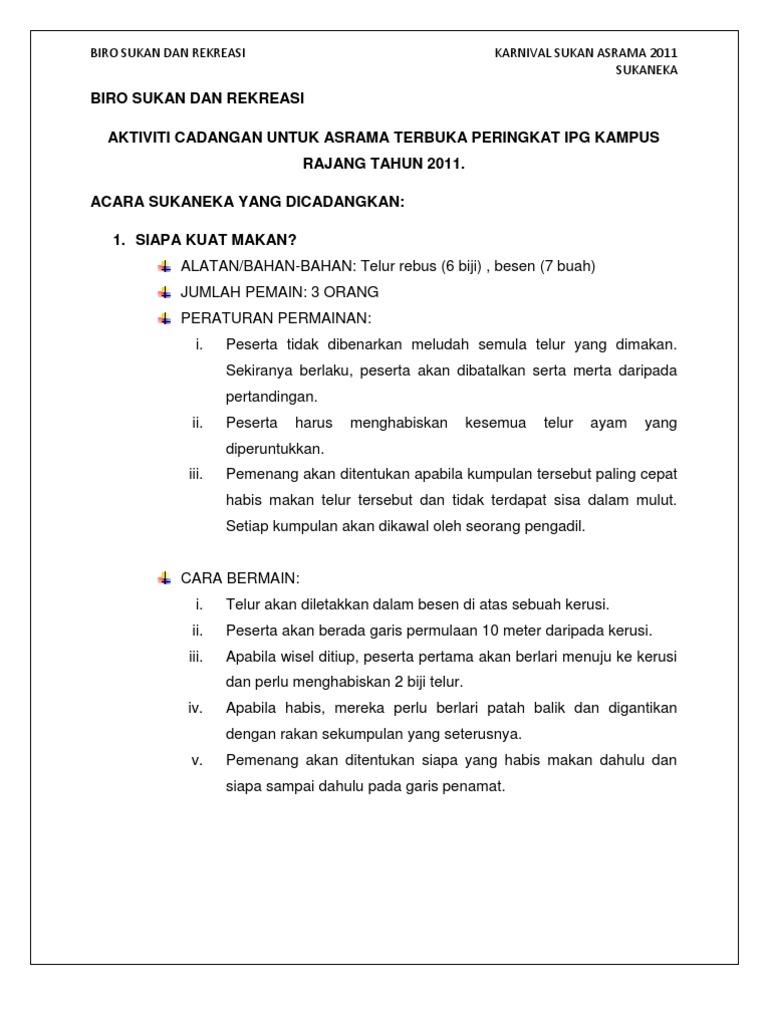Aktiviti Cadangan Asrama Terbuka 2011 Auto Saved Pdf