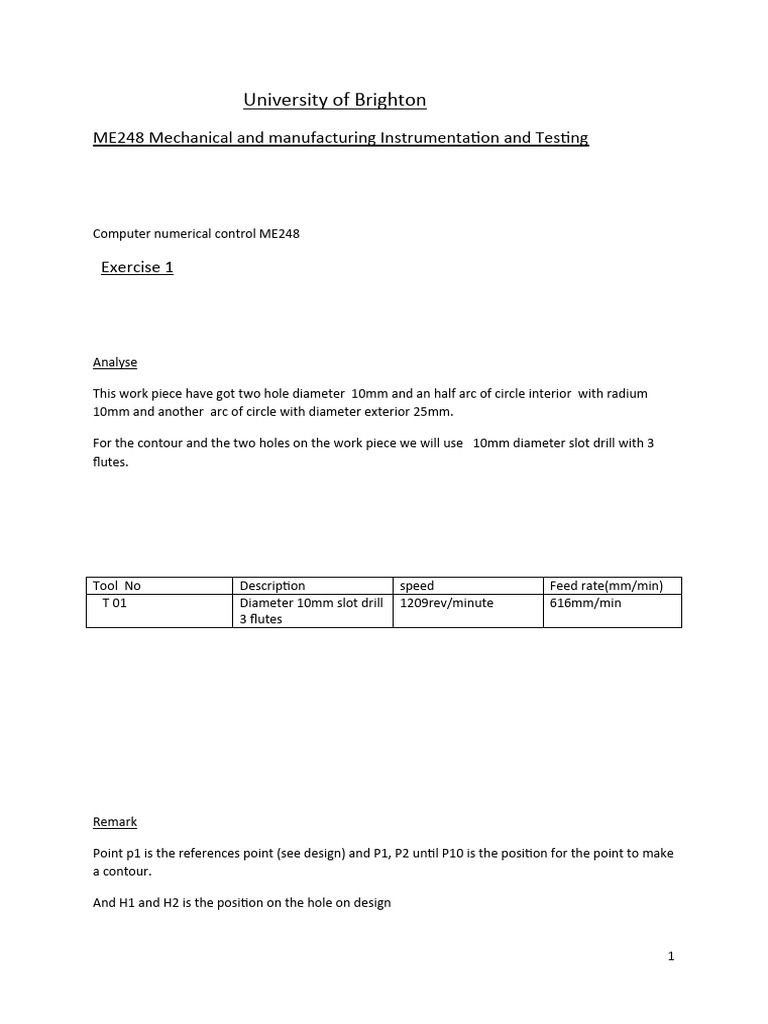ME248 CNC Machining Operations Guide | PDF | Drilling | Numerical Control