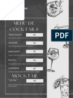 Gray Minimalist Cocktail Menu