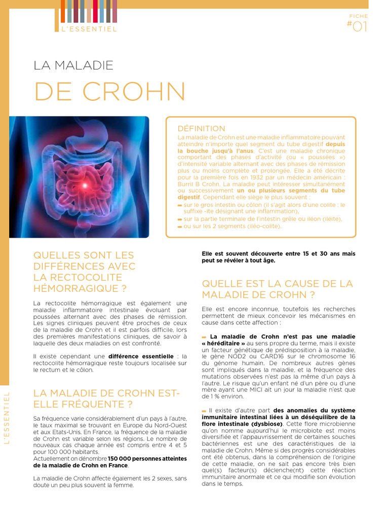 Différences entre Crohn et Rectocolite PDF Maladie de Crohn — free download