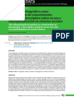 El Método Etnográfico Como Construcción de Conocimiento: Un Análisis Descriptivo Sobre Su Uso y Conceptualización en Ciencias Sociales