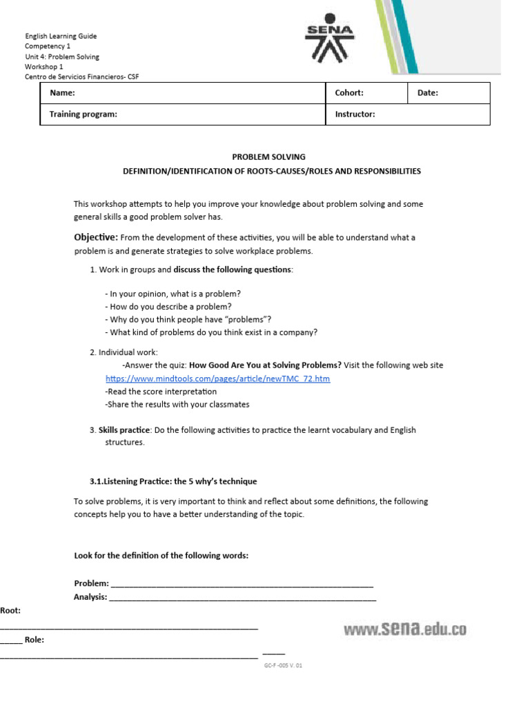Problem Solving Workshop Guide | PDF | Thought | Creativity