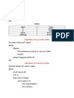 Algorithme de L'exercice Verificateur Carte