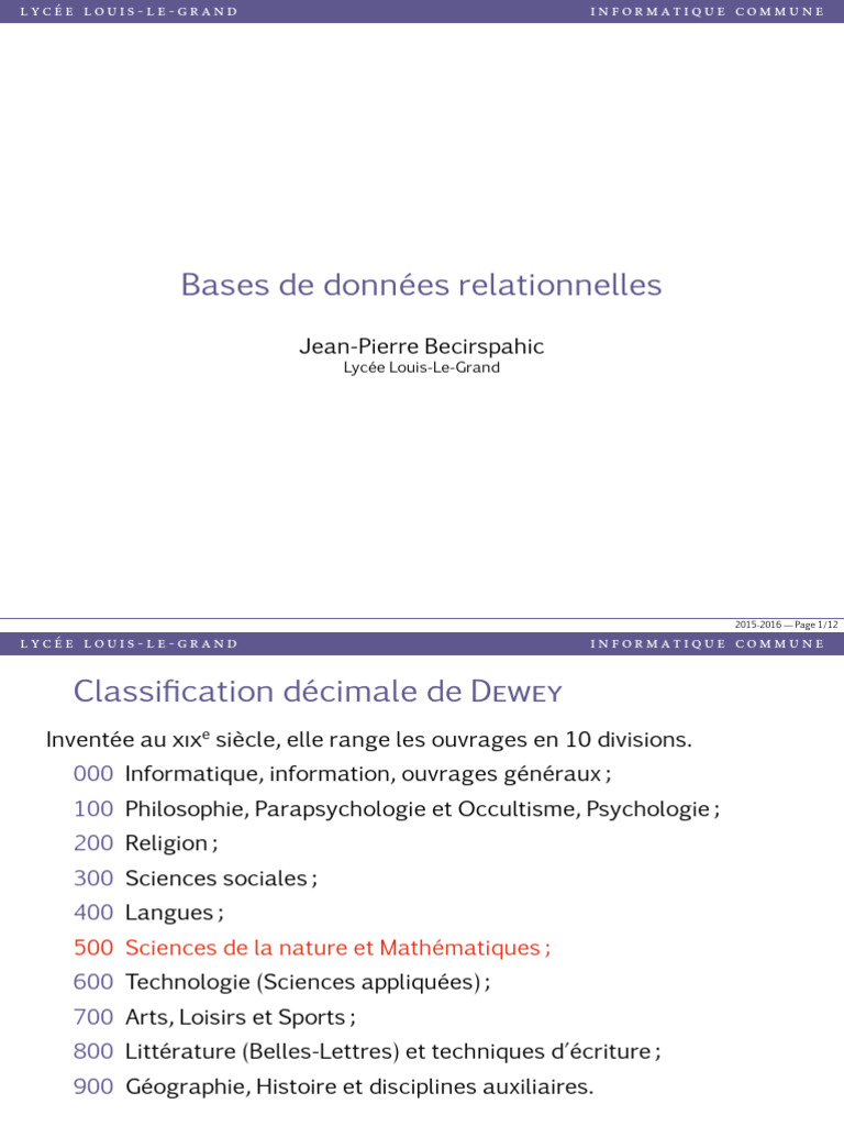 Bases de données relationnelles et SQL | PDF | SQL | Serveur (Informatique)