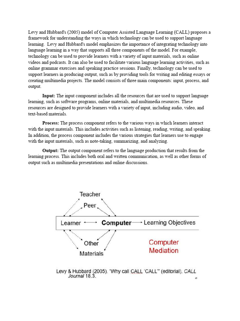CALL Model: Integrating Technology in Learning | PDF | Learning ...