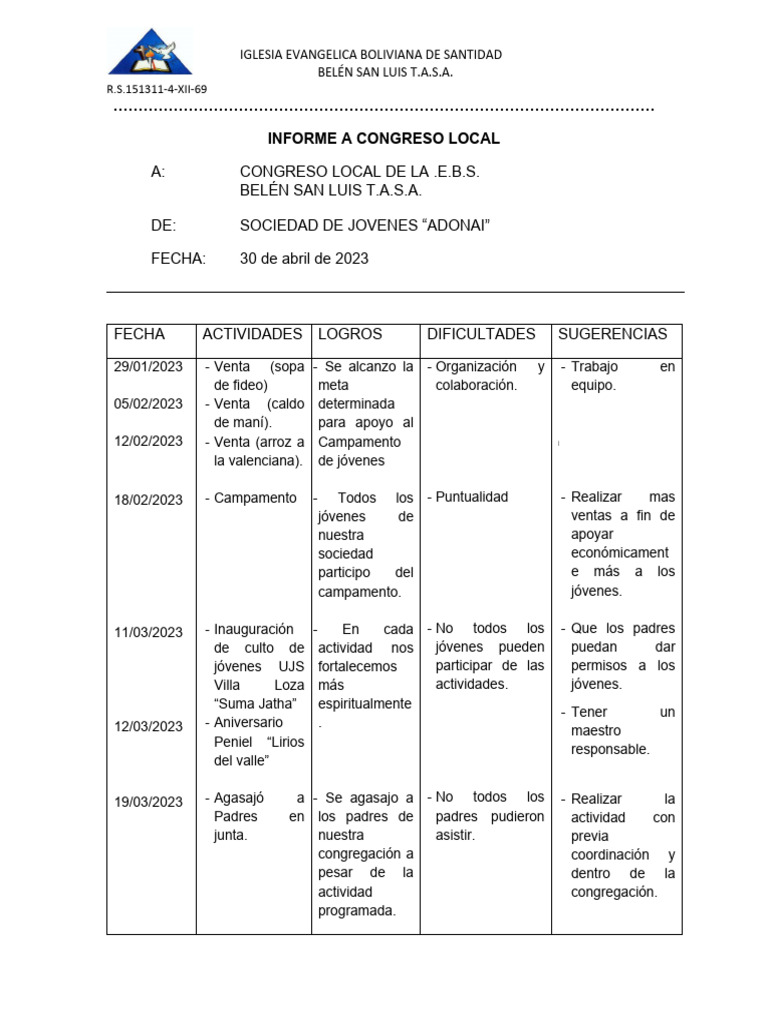 Informe Ujs Adonai PDF
