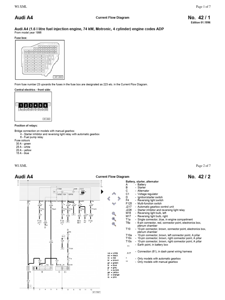 Motronic Control Unit, Fuel Pump Relay, Air Mass Meter, Injectors PDF