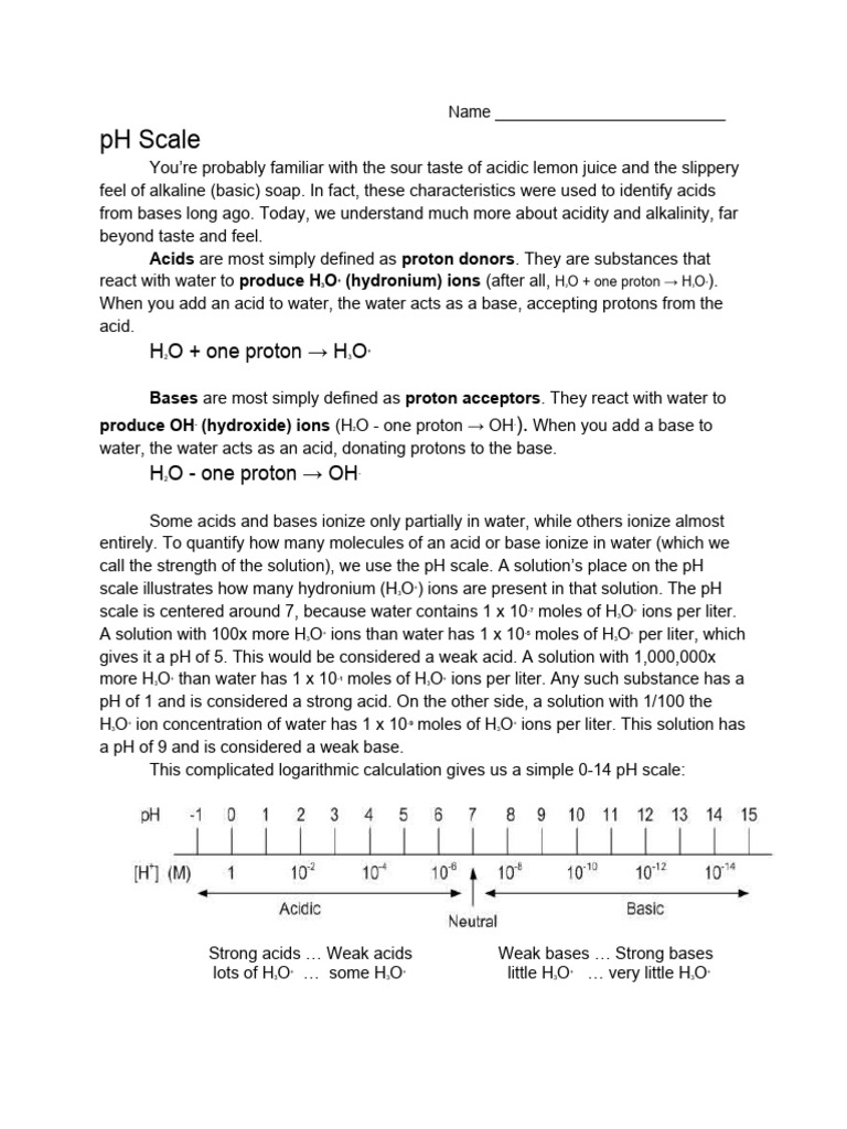 PH Scale Phet Investigation PDF Acid Ph