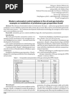 Modern Automated Control Systems in The Oil and Gas Industry Example On Installation of Preliminary Gas Preparation Kumli