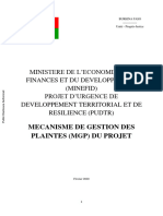 Grievance Redress Mechanism Burkina Faso Emergency Local Development and Resilience Project P175382